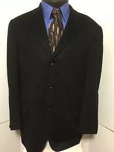 Arnold Brant Black Cashmere 3 Button Blazer Jacket Sport Coat 42R - Picture 1 of 12