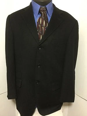 Arnold Brant Black Cashmere 3 Button Blazer Jacket Sport Coat 42R - Image 1 of 4