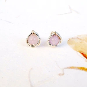 Light Amethyst Stud Earrings Sterling Silver Dainty Handmade 4mm Gift Wrapped - Picture 1 of 6