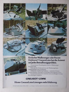 12/1983 PUB CREUSOT LOIRE TOURELLE ENGIN BLINDE TURRET ORIGINAL GERMAN AD - Picture 1 of 1