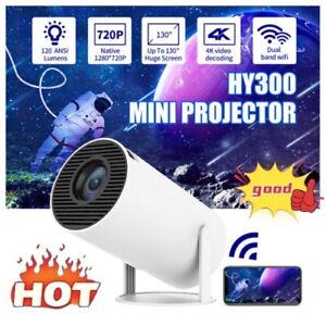 HY300 Mini Portable LED Projector for Home Theater Android 11 Wifi Bluetooth