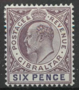 Gibraltar 1903 Edward VII 6d SG 50 MM mint *COMBINED POST - Picture 1 of 2