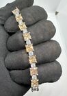 6mm Bracelet 925 Sterling Silver 7” Champagne & White Cubic Zirconia Tennis