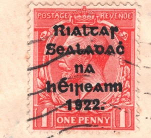IRELAND Cover GB *RIALTAR* 1d Overprint Dublin 1922 (December) Switzerland XT67 - Picture 1 of 12