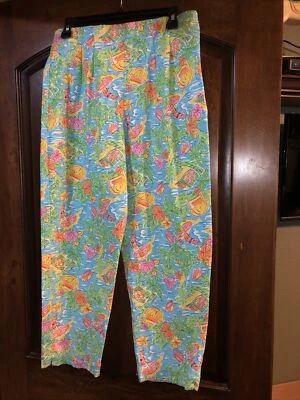 Pantalones al tobillo vintage Stonebridge rosa limonada texturizados tiro alto talla 12P nuevos con etiquetas Foto 1 de 4