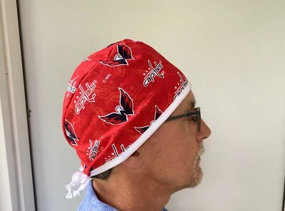 Washington Capitals NHL Surgeon Style Cap,NHL Capitals scrub, Ties in back  - Image 1 of 3