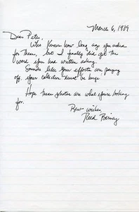 REED BIRNEY Vintage Original AUTOGRAPH LETTER Signed on March 6, 1989 RARE Find - Picture 1 of 1