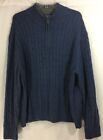 CREMIEUX XL Blue Pullover Ribbed Sweater 1/4 Zip