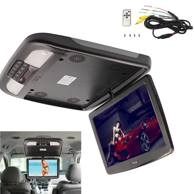 12inch Car Monitor Flip Down TFT LCD Car Roof Overhead Mount Monitor Black - Image 1 of 4