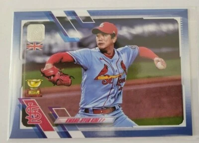 2021 Topps UK Edition Kwang-Hyun Kim #176 Blue boarder parallel SP /75 Cardinals - Image 1 of 2