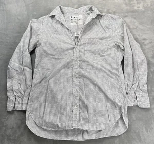 Frank Eileen Joedy Shirt Women’s Small White Heart Print Boyfriend Button Up Top - Picture 1 of 11