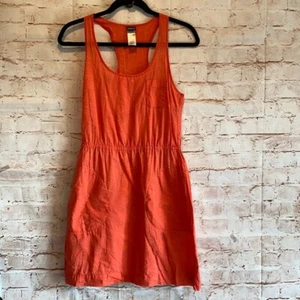 Patagonia 2 koralle ärmelloses Kleid Gummibund Racerback Taschen kurz Baumwolle - Bild 1 von 10
