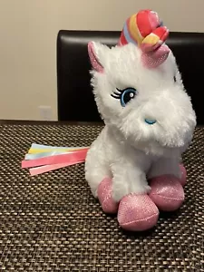 GOFFA Plush Unicorn Heart Collar Stuffed Animal Toy 8" NEW NWT WHITE - Picture 1 of 3