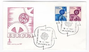 Italy 1967 Europa Cept Cogs FDC Roma Cancel Stamp first day Cover post history - Picture 1 of 3