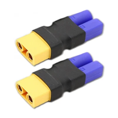 ✅ 2x Stück Adapter XT90 Stecker auf EC5 Buchse Adapterkabel Lipo Akku 90A RC ✅ - Bild 1 von 4