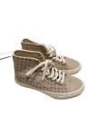 VANS Sk8-Hi Women Sizes Tapered Shoes High Top Beige Canvas Skate size US w 6.5