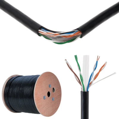 1000FT CAT6 Outdoor Cable 23 AWG UTP Solid Wire DIRECT BURIAL UV Waterproof - Image 1 of 4