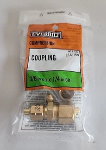 Everbilt LFA-109 3/8 Zoll x 1/4 Zoll Außendurchmesser Messing Reduzierkupplung Fitting - Bild 1 von 2