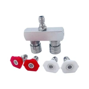 Idropulitrice Doppio Ugello 1/4" Attacco Rapido Punta Spruzzatore 0 Rosso e 40 Bianco - Foto 1 di 6