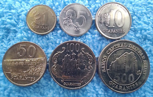 PARAGUAY Série de 6 valeurs 1990-1998 (de 1 guarani à 500 guarani) (SC)