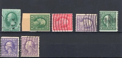 US Group of 7 Stamps - Mix M and U- SC# 147, 489, 493-4, 490, 488,& 486 CV 17$ - Image 1 of 2