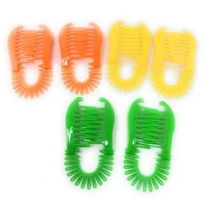 6 Stück Kunststoff ineinandergreifende Bananenclip Haar Pferdeschwanz Kamm Flex Spule Stretch. - Bild 1 von 4
