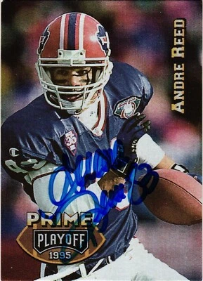 #84 Andre Reed Signed 1995 Playoff PRIME NFL Football Card BILLS HOF AUTO - Image 1 of 2