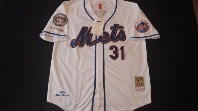 Men's New York Mets Mike Piazza Mitchell & Ness Black Cooperstown  Collection Mesh Batting Practice Button-Up Jersey