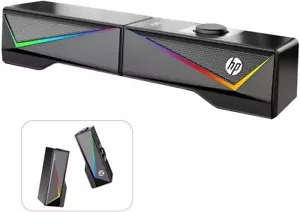 HP DHE-6005 Desktop RGB Multimedia Soundbar Stereo Surround Gaming Speaker - Picture 1 of 5