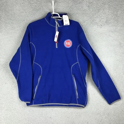 Detroit Pistons Pullover Jacket Mens Medium Blue NBA Basketball Fleece Antigua - Image 1 of 4