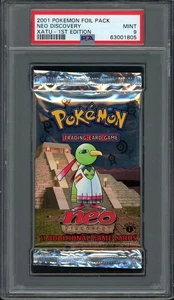 Pokemon Neo Discovery 2001 primera edición paquete de refuerzo Xatu Art PSA 9 como nuevo - Imagen 1 de 2