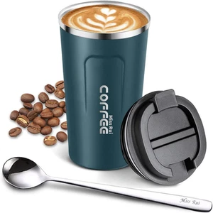 Miss Rui Coffee Cup Travel 510ml Reusable Coffee Mug Stainless Steel Insulate... - Picture 1 of 13