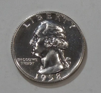 1958 PROOF WASHINGTON Quarter - 90% SILVER - Image 1 of 2