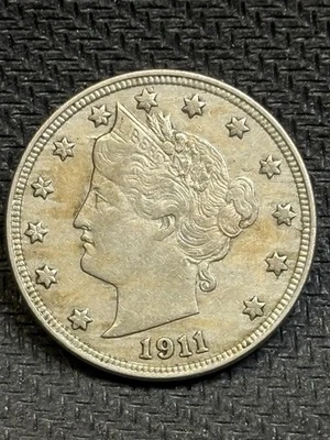1911 Liberty Head V Nickel Beautiful AU Coin #0917 - Image 1 of 2