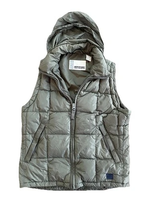 Abercrombie & Fitch Puffer Vest , Adult Small, Army Green, White Goose Down - Image 1 of 4