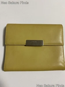 Cartera PRADA Triple Cuero Excelente Amarillo Regalo - Imagen 1 de 5