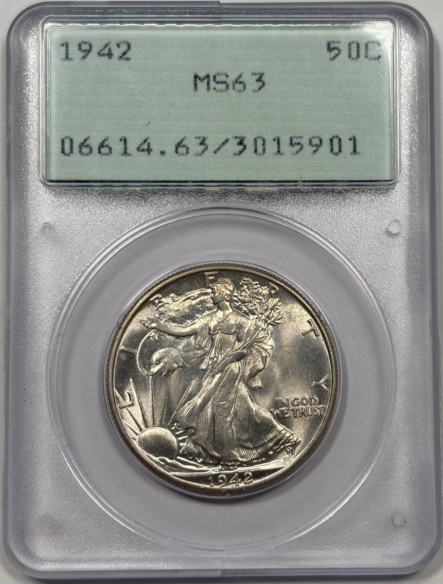 MS 63 Graded 1942 Year Liberty Walking Half Dollars (1916-1947