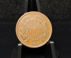 1867 Two Cents 2C Coin - Picture 1 of 2