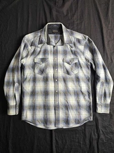 Camisa RARA Pendleton Canyon Para Hombres L Azul Ombre Cuadros 1964 Western Pearl Lana a Presión - Imagen 1 de 12