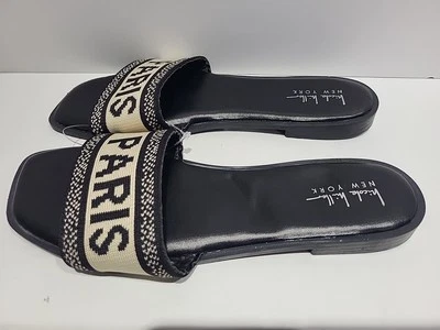 NICOLE MILLER NEW York Paris Black Slides Women's 9  - Image 1 of 4