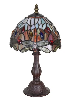 Tiffany Style Table Lamp Art Nouveau Dragonfly Nightstand Lamp Antique Lamp - Image 1 of 4