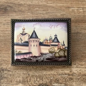 Cadre original Russe Signé peinture sur email Rostov Finift РОСТОВСКАЯ ФИНИФТЬ - Bild 1 von 12