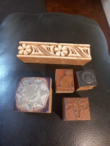5 Old Printing Blocks - Cat Goat Order Of The Bath +2 - Picture 1 of 9