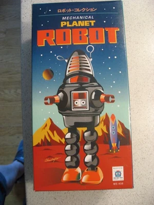 Schylling Toys Collector Series Cromo Plata Mecánico Planeta Llave Herida Robot Foto 1 de 4