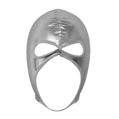 Máscara facial negra para mujeres y hombres ojos abiertos y boca Halloween juego de rol cabeza completa Foto 1 de 4