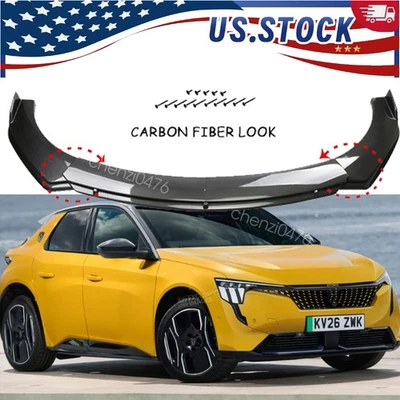 For Peugeot 208 308 508 Carbon Style Front Bumper Lip Splitter Spoiler Kit Foto 1 de 4