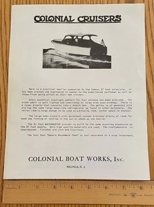WATERMASTER Cruiser 31' Colonial Boat Dealer Stamped Sales Brochure Specs - Picture 1 of 2