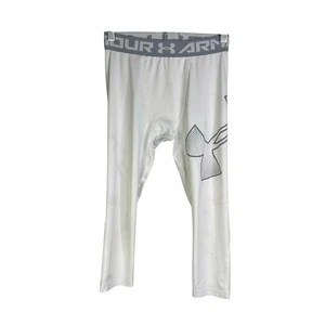 Under Armour Heatgear Leggings Boys Youth Medium White 3/4 Leggings - Picture 1 of 7