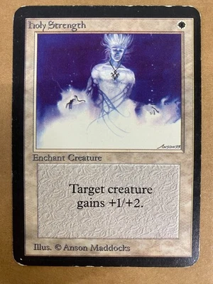 MTG 1x Holy Strength ALPHA OLD SCHOOL Magic the Gathering Card x1 MP - Image 1 of 2