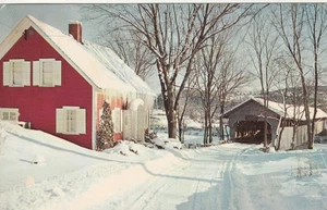 PostcardIdeal New England winter day with a covered bridge, Photo by Brad Smith - Picture 1 of 2